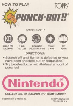 1989 Topps Nintendo - Punch-Out!! Scratch-Offs #9 Punch-Out Screen 9 (Super Macho Man) Back