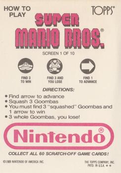 1989 Topps Nintendo - Super Mario Bros. Scratch-Offs #1 Mario I Screen 1 Back