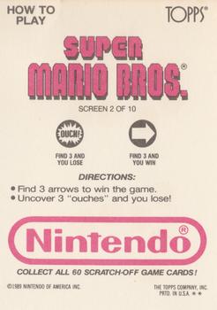 1989 Topps Nintendo - Super Mario Bros. Scratch-Offs #2 Mario I Screen 2 Back