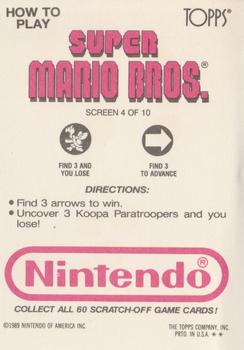 1989 Topps Nintendo - Super Mario Bros. Scratch-Offs #4 Mario I Screen 4 Back