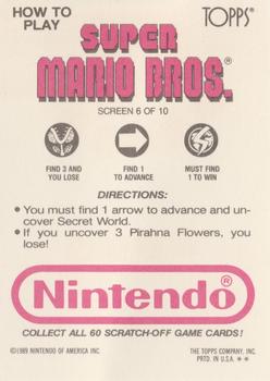 1989 Topps Nintendo - Super Mario Bros. Scratch-Offs #6 Mario I Screen 6 Back