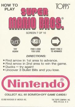1989 Topps Nintendo - Super Mario Bros. Scratch-Offs #7 Mario I Screen 7 Back