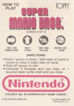 1989 Topps Nintendo - Super Mario Bros. Scratch-Offs #9 Mario I Screen 9 Back