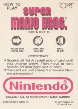 1989 Topps Nintendo - Super Mario Bros. Scratch-Offs #10 Mario I Screen 10 Back