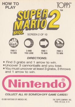 1989 Topps Nintendo - Super Mario Bros. 2 Scratch-Offs #2 Mario II Screen 2 Back