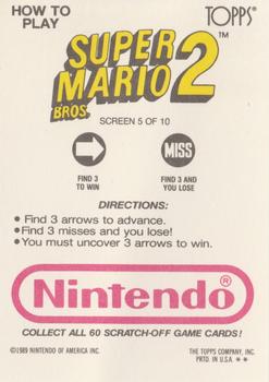 1989 Topps Nintendo - Super Mario Bros. 2 Scratch-Offs #5 Mario II Screen 5 Back
