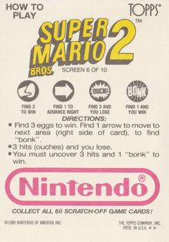 1989 Topps Nintendo - Super Mario Bros. 2 Scratch-Offs #6 Mario II Screen 6 Back