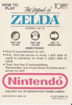 1989 Topps Nintendo - The Legend of Zelda Scratch-Offs #2 Zelda Screen 2 Back