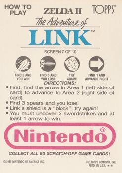 1989 Topps Nintendo - Zelda II: The Adventure of Link Scratch-Offs #7 Link Screen 7 Back