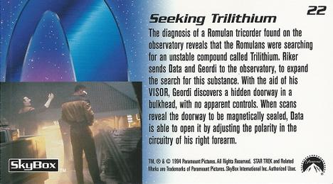 1994 SkyBox Star Trek Generations Cinema Collection #22 Seeking Trilithium Back