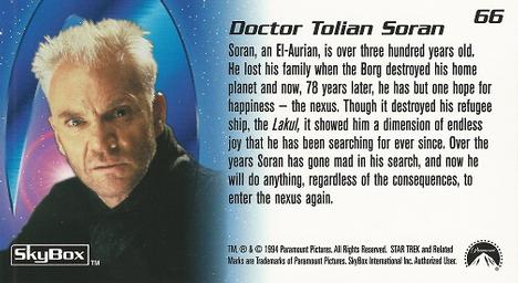 1994 SkyBox Star Trek Generations Cinema Collection #66 Doctor Tolian Soran Back