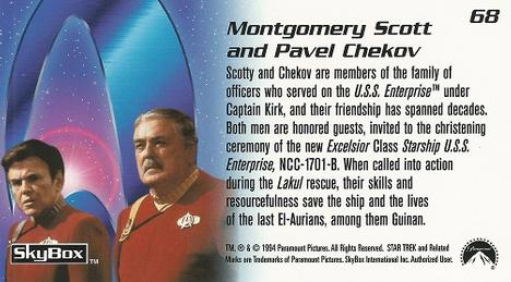1994 SkyBox Star Trek Generations Cinema Collection #68 Montgomery Scott and Pavel Chekov Back