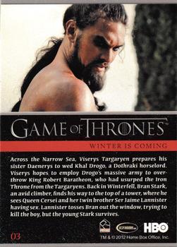 2012 Rittenhouse Game of Thrones Season 1 #03 Across the Narrow Sea, Viserys Targaryen prepares... Back