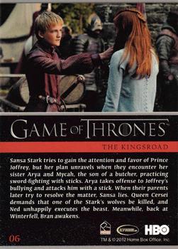 2012 Rittenhouse Game of Thrones Season 1 #06 Sansa Stark tries to gain the attention and favor... Back