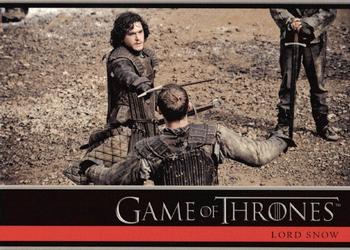 2012 Rittenhouse Game of Thrones Season 1 #08 In Castle Black's courtyard, Jon Snow reveals his... Front