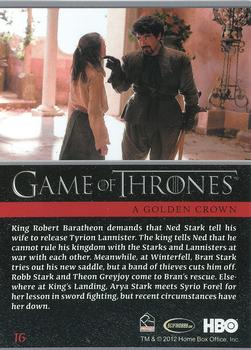 2012 Rittenhouse Game of Thrones Season 1 #16 King Robert Baratheon demands that Ned Stark tell... Back