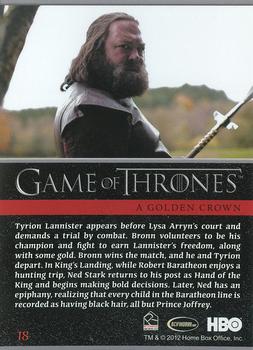 2012 Rittenhouse Game of Thrones Season 1 #18 Tyrion Lannister appears before Lysa Arryn's court... Back