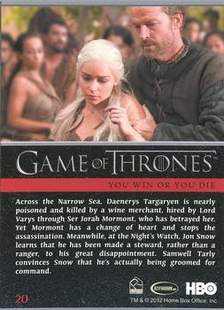 2012 Rittenhouse Game of Thrones Season 1 #20 Across the Narrow Sea, Daenerys Targaryen is nearly... Back