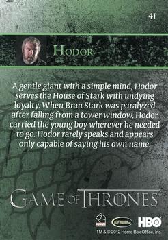 2012 Rittenhouse Game of Thrones Season 1 #41 Hodor Back