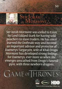 2012 Rittenhouse Game of Thrones Season 1 #50 Ser Jorah Mormont Back