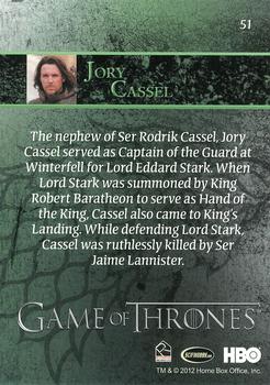 2012 Rittenhouse Game of Thrones Season 1 #51 Jory Cassel Back