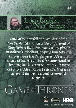 2012 Rittenhouse Game of Thrones Season 1 #55 Lord Eddard 