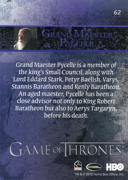 2012 Rittenhouse Game of Thrones Season 1 #62 Grand Maester Pycelle Back