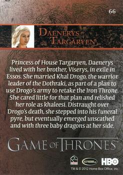 2012 Rittenhouse Game of Thrones Season 1 #66 Daenerys Targaryen Back