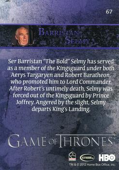 2012 Rittenhouse Game of Thrones Season 1 #67 Barristan Selmy Back