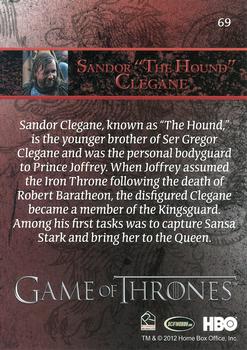 2012 Rittenhouse Game of Thrones Season 1 #69 Sandor 