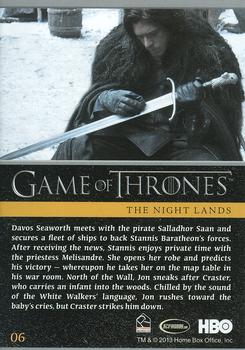 2013 Rittenhouse Game of Thrones Season 2 #06 The Night Lands Back
