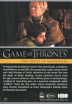 2013 Rittenhouse Game of Thrones Season 2 #13 The Ghost of Harrenhal Back