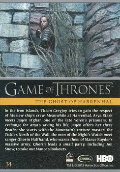 2013 Rittenhouse Game of Thrones Season 2 #14 The Ghost of Harrenhal Back