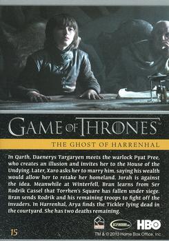 2013 Rittenhouse Game of Thrones Season 2 #15 The Ghost of Harrenhal Back