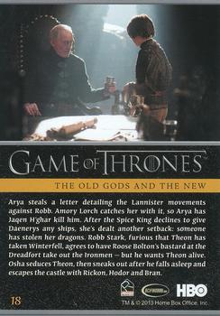 2013 Rittenhouse Game of Thrones Season 2 #18 The Old Gods and the New Back