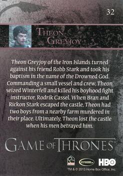 2013 Rittenhouse Game of Thrones Season 2 #32 Theon Greyjoy Back