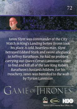 2013 Rittenhouse Game of Thrones Season 2 #72 Janos Slynt Back