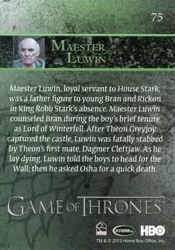 2013 Rittenhouse Game of Thrones Season 2 #75 Maester Luwin Back