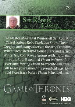 2013 Rittenhouse Game of Thrones Season 2 #79 Ser Rodrik Cassel Back