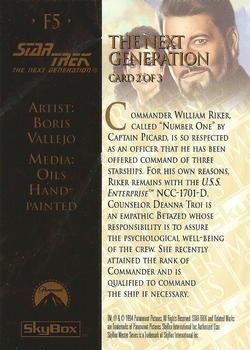 1994 SkyBox Star Trek Master Series - Crew Triptych #F5 The Next Generation Card 2 of 3 Back