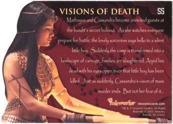 2002 Inkworks The Scorpion King - Visions of the Sorceress Die Cut Foil #S5 Visions of Death Back