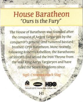 2012 Rittenhouse Game of Thrones Season 1 - The Houses #H1 House Baratheon 