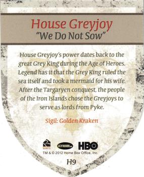 2012 Rittenhouse Game of Thrones Season 1 - The Houses #H9 House Greyjoy 