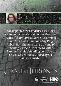 2012 Rittenhouse Game of Thrones Season 1 - Foil #51 Jory Cassel Back
