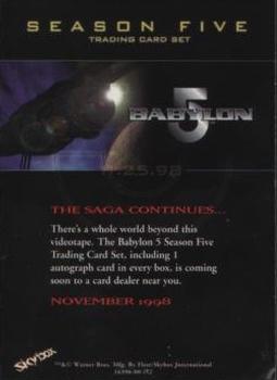 1998 Fleer Babylon 5 Season 5 - Promos #NNO The Saga Continues... Back