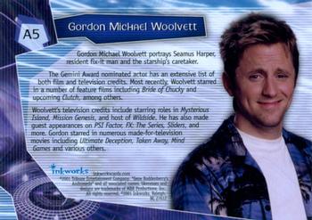 2001 Inkworks Andromeda Season 1 - Autographs #A5 Gordon Michael Woolvett Back
