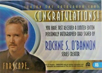 2000 Rittenhouse Farscape Season 1 - Autographs #A5 Rockne S. O'Bannon Back