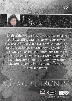 2013 Rittenhouse Game of Thrones Season 2 - Foil Holo #45 Jon Snow Back