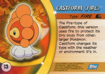 2004 Topps Pokemon Advanced Challenge #13 Castform (Fire) Back