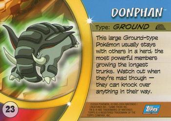 2004 Topps Pokemon Advanced Challenge #23 Donphan Back